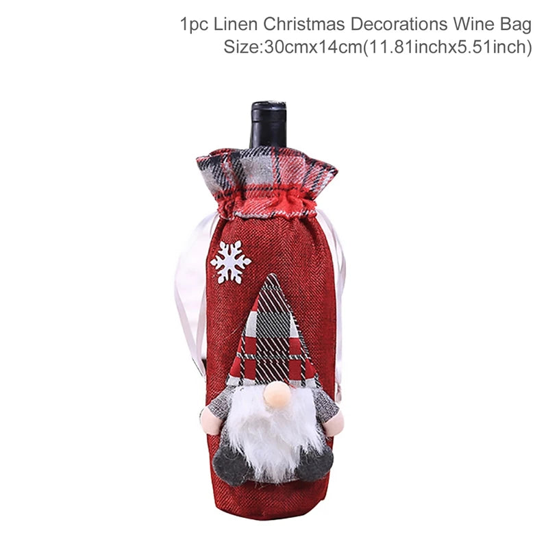 Festive Merry Christmas Wine Bottle Cover Decoration - Image 22