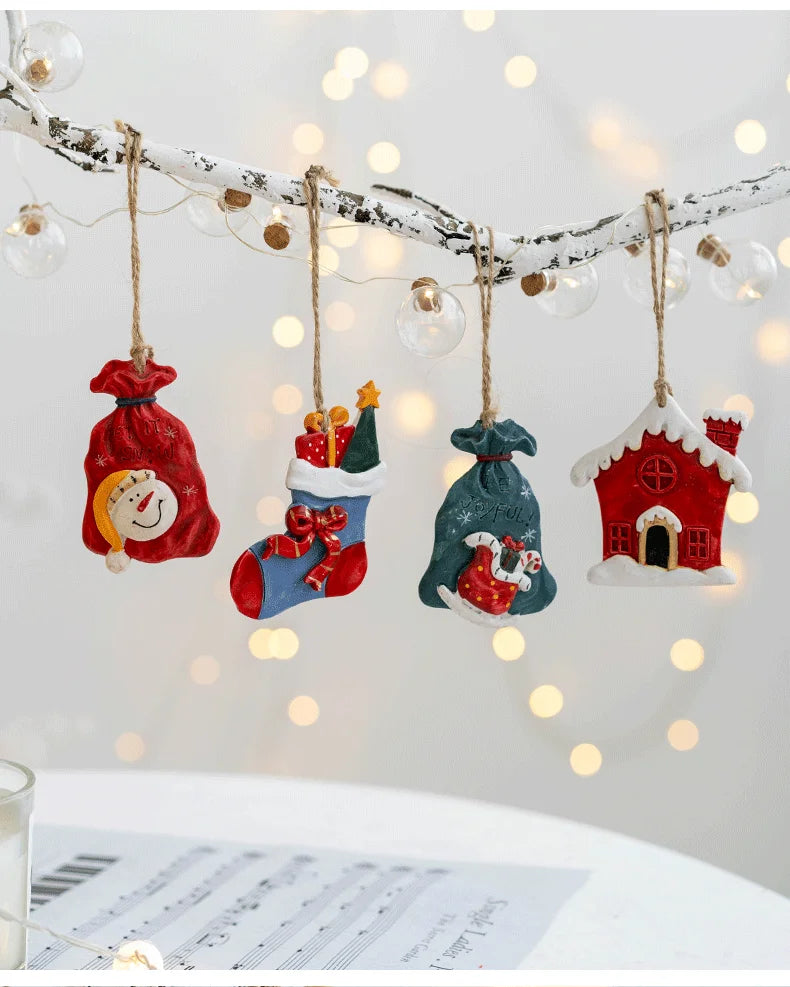 Festive Resin Christmas Sock & Snowman Ornaments - Image 47
