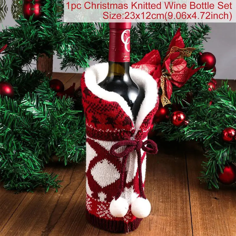 Festive Merry Christmas Wine Bottle Cover Decoration - Image 30
