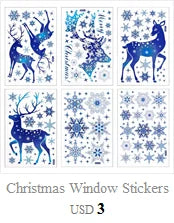 Festive Blue Deer Snowflake Window Stickers - Image 40