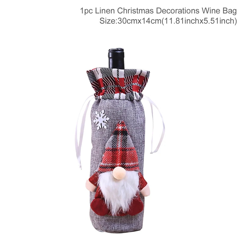 Festive Merry Christmas Wine Bottle Cover Decoration - Image 27