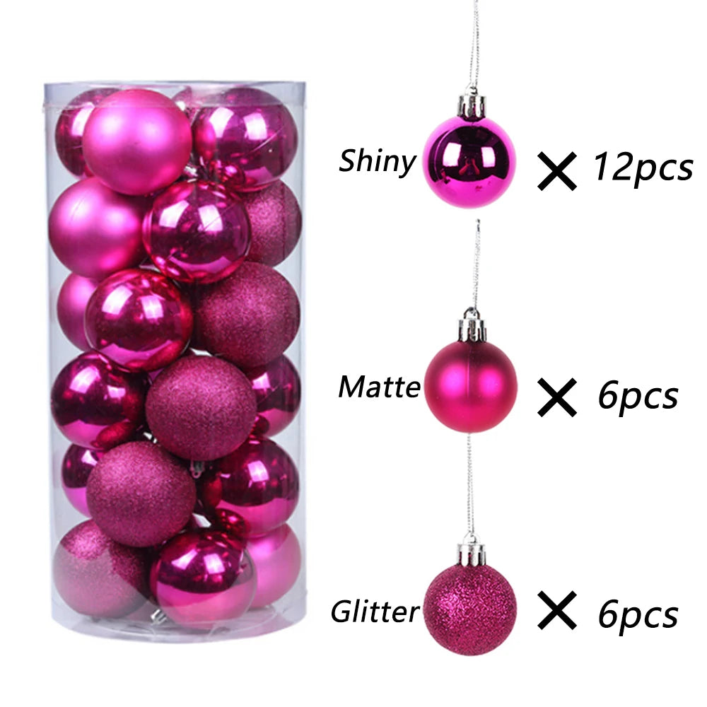 24-Pack Festive Christmas Tree Ornaments - Image 14