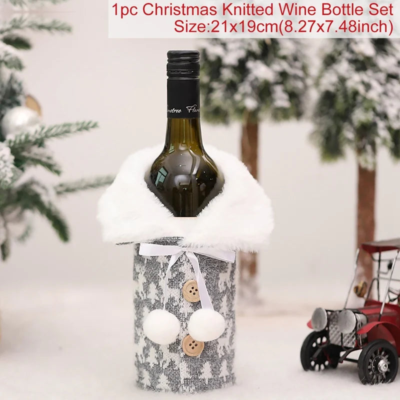 Festive Merry Christmas Wine Bottle Cover Decoration - Image 24