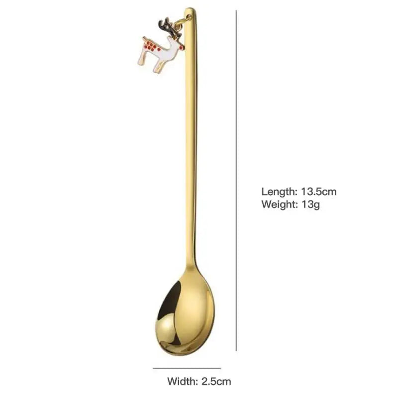 Festive Stainless Steel Christmas Spoons for Table Decor - Image 2