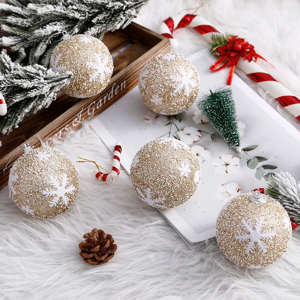 Elegant Rose Gold Christmas Ball Ornaments - 4pcs - Image 10