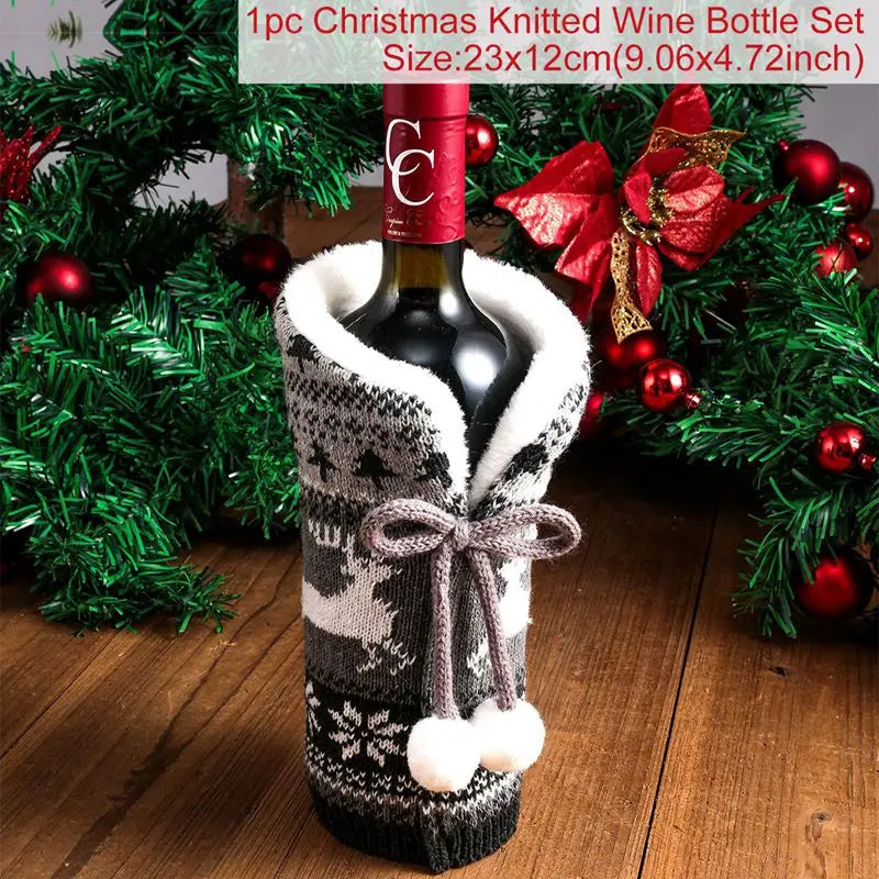 Festive Merry Christmas Wine Bottle Cover Decoration - Image 31