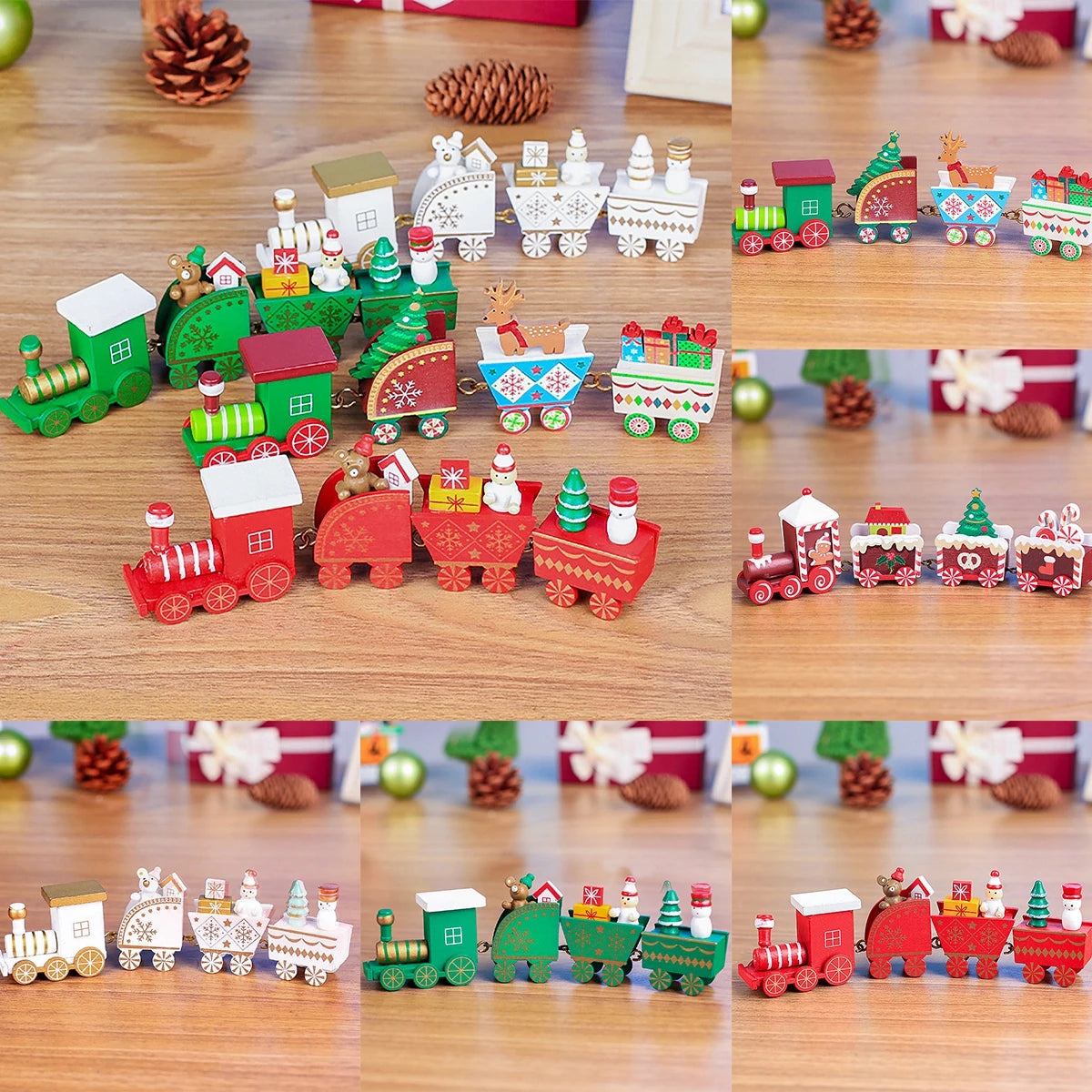 Charming Wooden Train Christmas Ornament for Home - Image 32