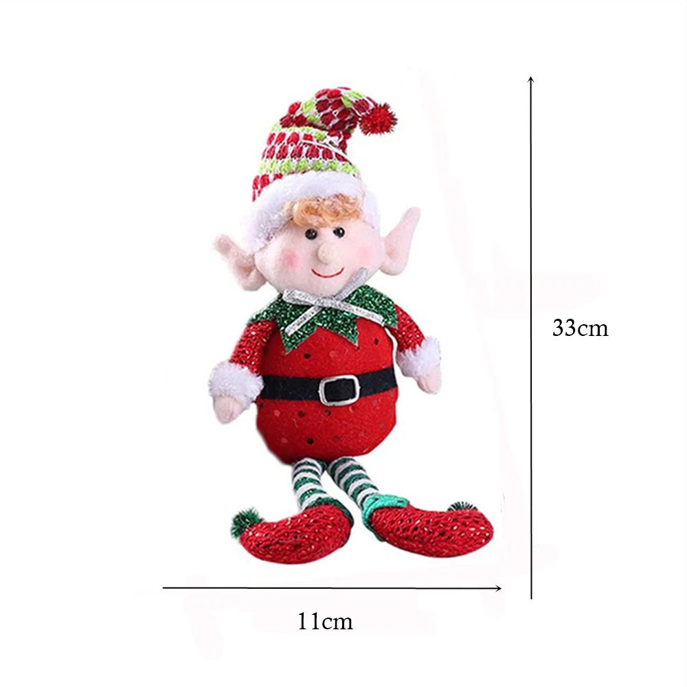 Festive Red & Green Elf Doll Plush Ornament - Image 17