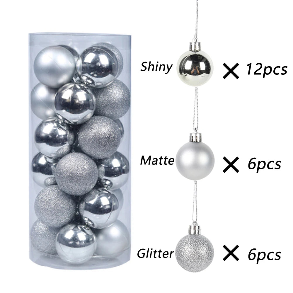 24-Pack Festive Christmas Tree Ornaments - Image 4