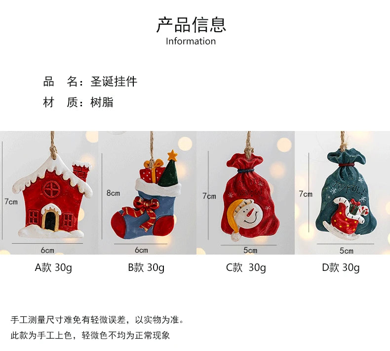 Festive Resin Christmas Sock & Snowman Ornaments - Image 46