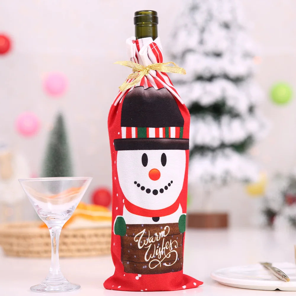 Santa Claus Wine Bottle Cover for Christmas Decor - Image 34