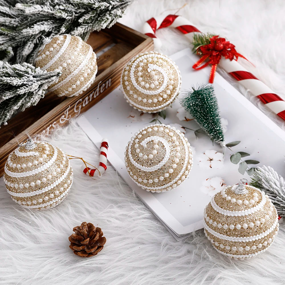 Elegant Rose Gold Christmas Ball Ornaments - 4pcs - Image 6