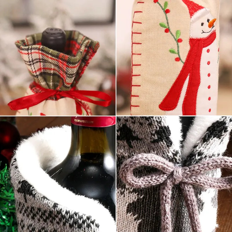Festive Merry Christmas Wine Bottle Cover Decoration - Image 9
