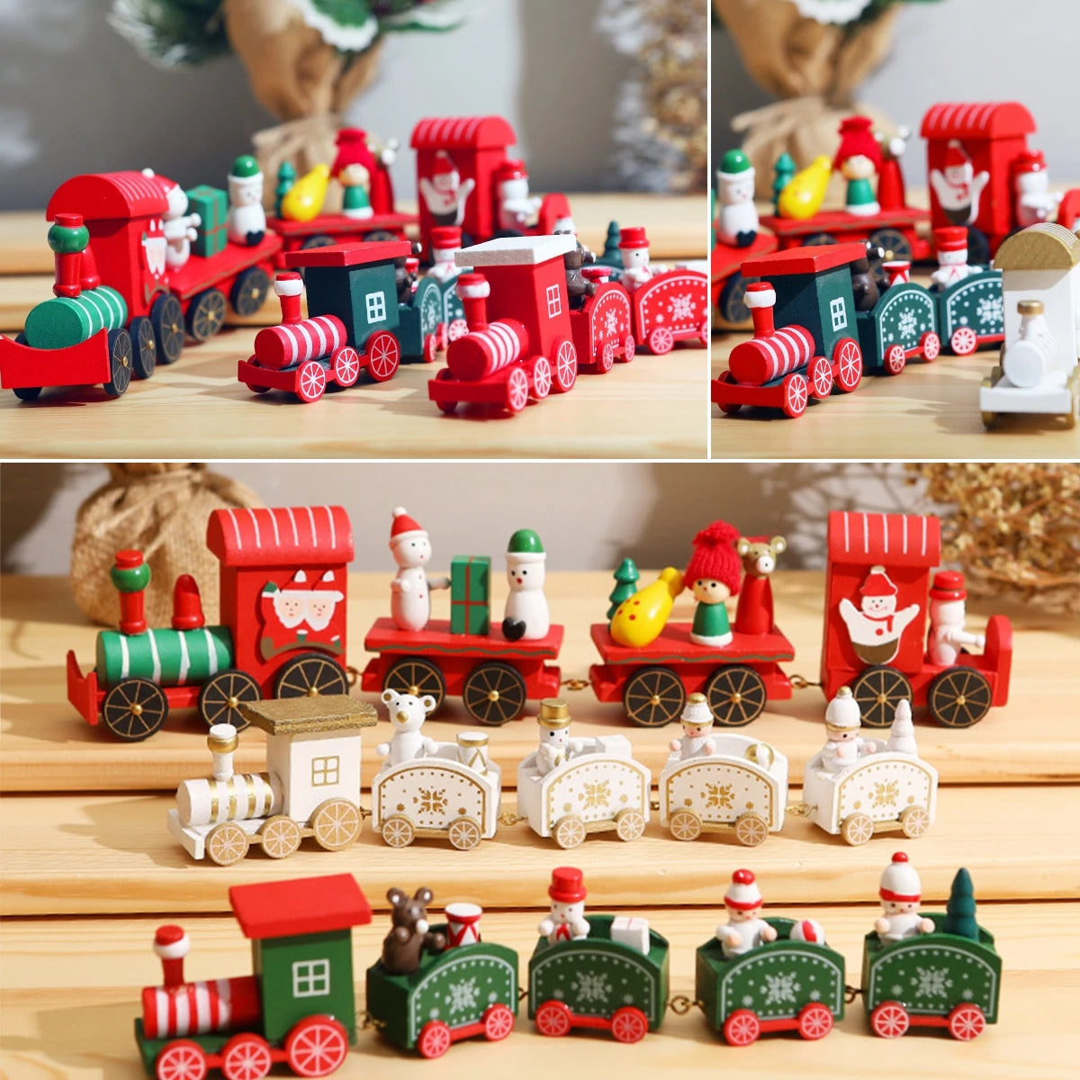 Charming Wooden Train Christmas Ornament for Home - Image 34