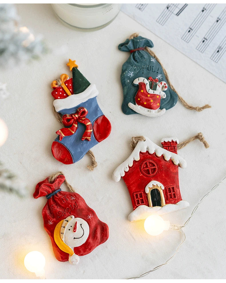 Festive Resin Christmas Sock & Snowman Ornaments - Image 45