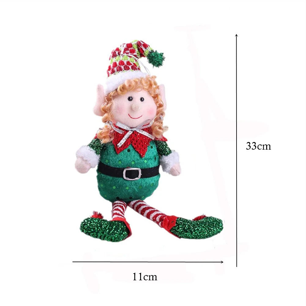 Festive Red & Green Elf Doll Plush Ornament - Image 16