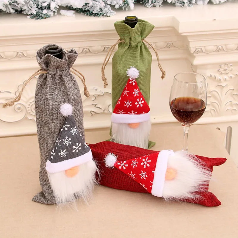 Festive Merry Christmas Wine Bottle Cover Decoration - Image 41
