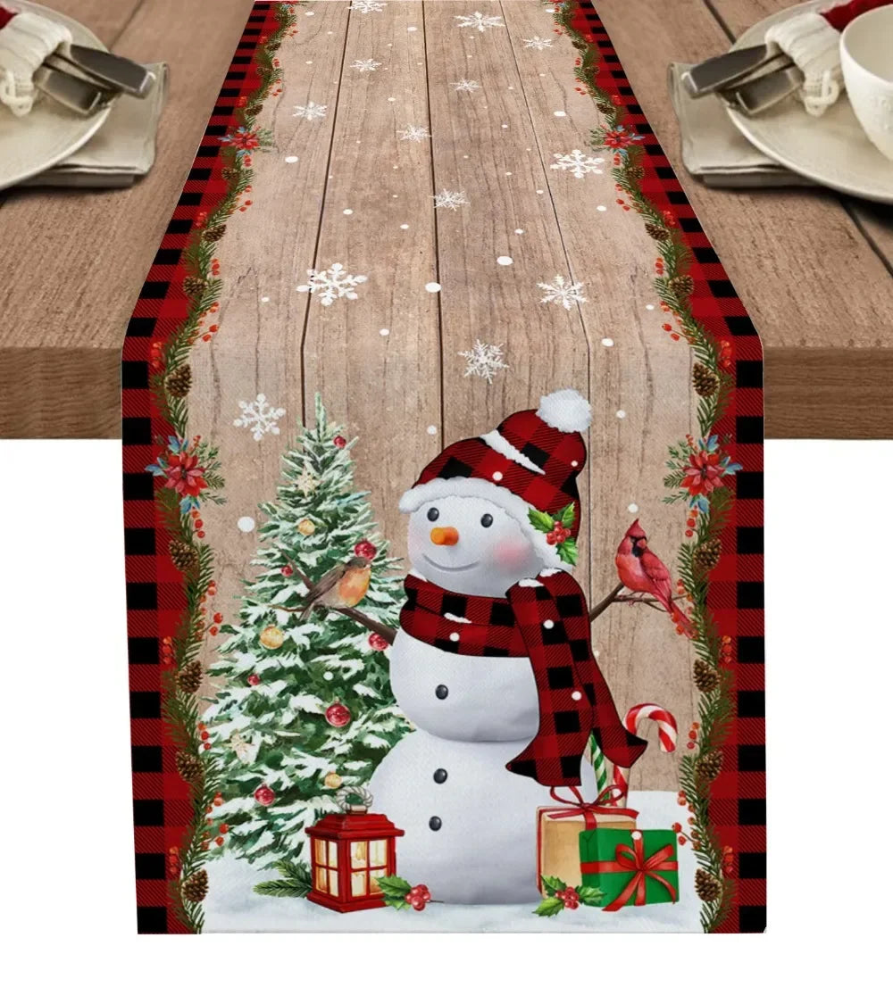Charming Snowman Christmas Table Runner Decor - Image 12