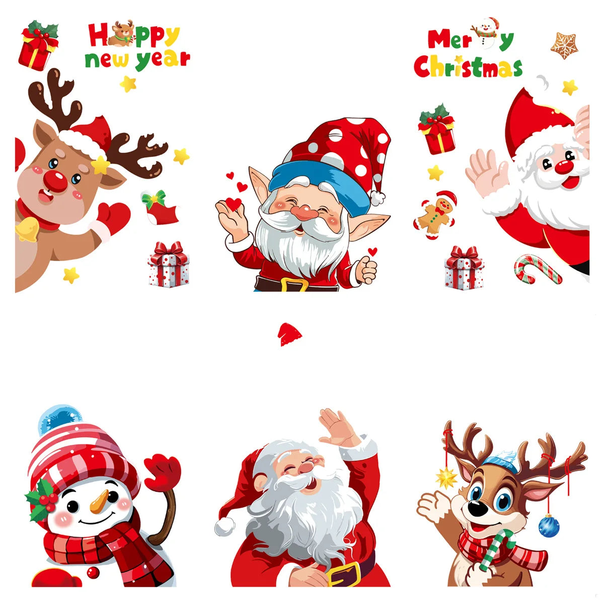 Festive Christmas Mirror Stickers: Santa, Snowman, & Reindeer - Image 20