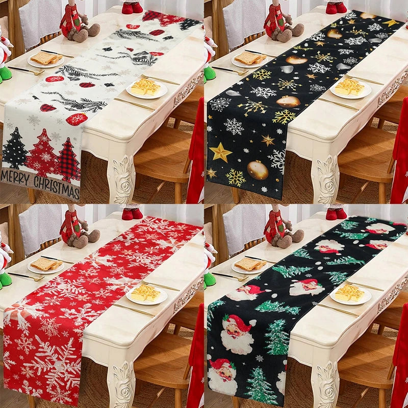 Festive Snowflake & Santa Claus Table Runner - Image 11