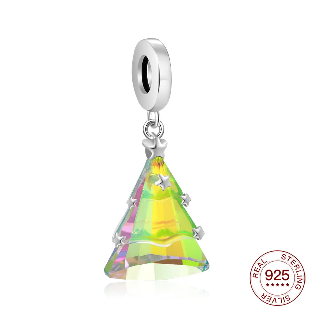 925 Silver Crystal Christmas Tree Charm for Bracelets - Image 4