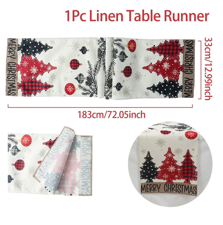 Festive Snowflake & Santa Claus Table Runner - Image 4