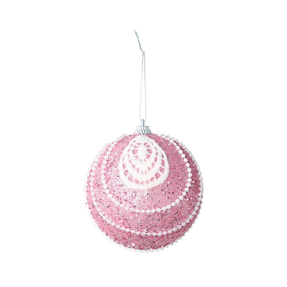 Elegant Rose Gold Christmas Ball Ornaments - 4pcs - Image 4