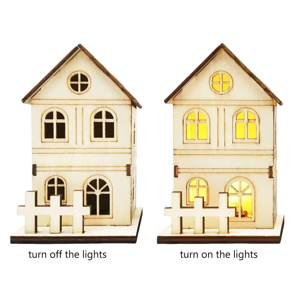 Mini LED Wooden House for Festive Christmas Decor - Image 17
