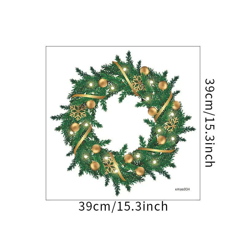Festive Green Christmas Window Vinyl Decals - Image 4