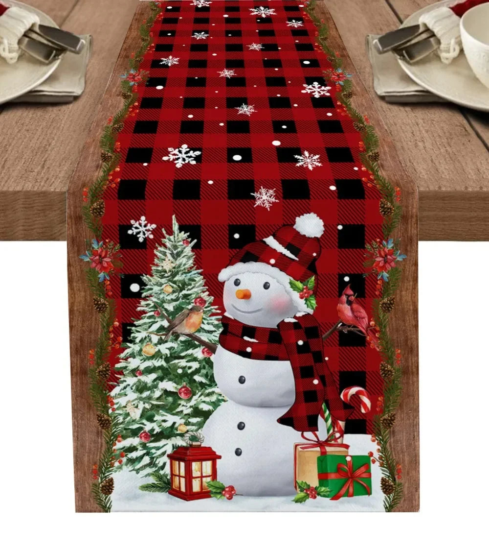 Charming Snowman Christmas Table Runner Decor - Image 6
