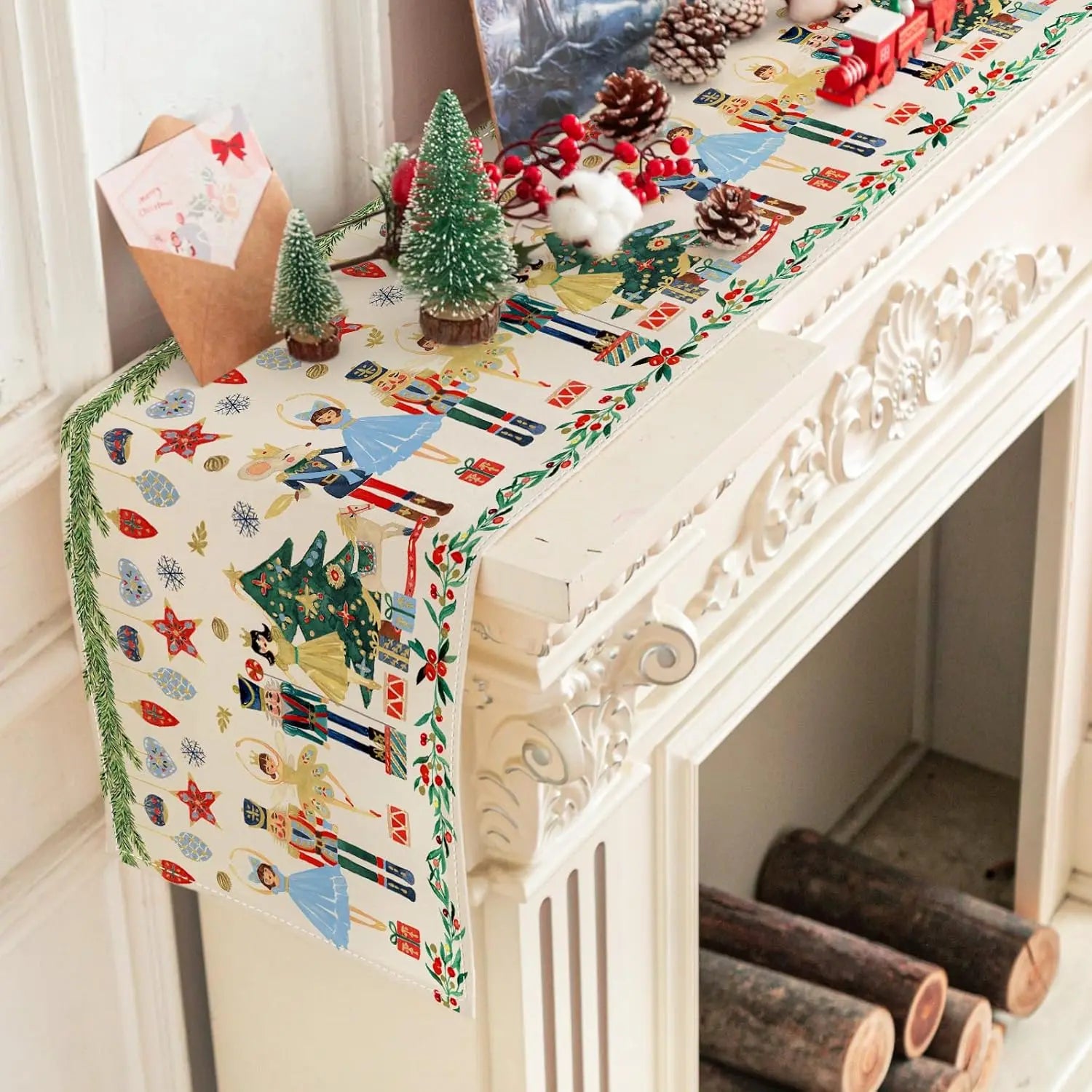 Festive Nutcracker Linen Table Runner for Christmas - Image 9