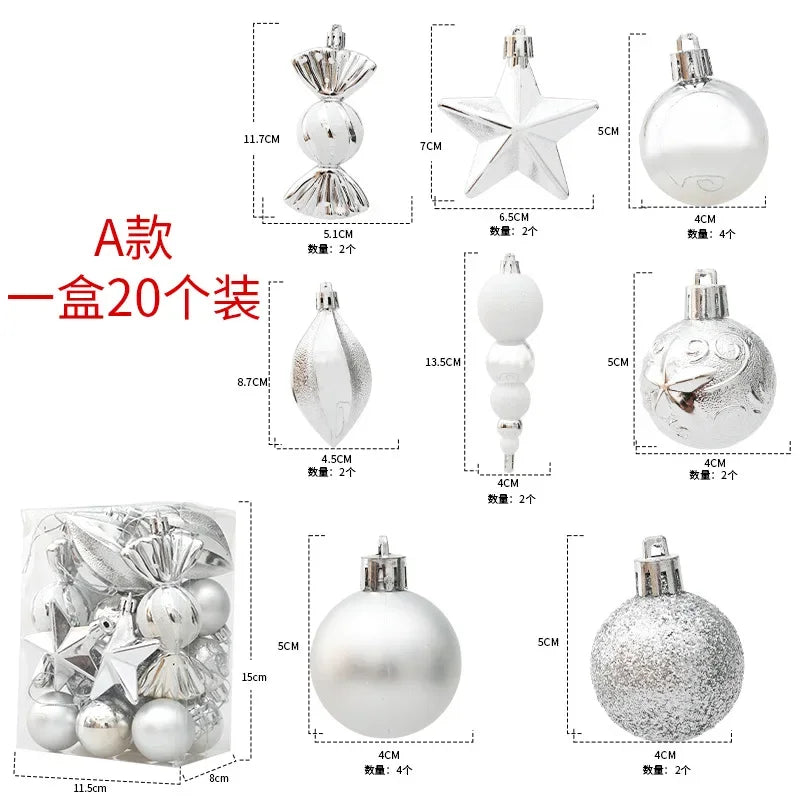 20Pcs Rose Gold Christmas Tree Ornaments Set - Image 10