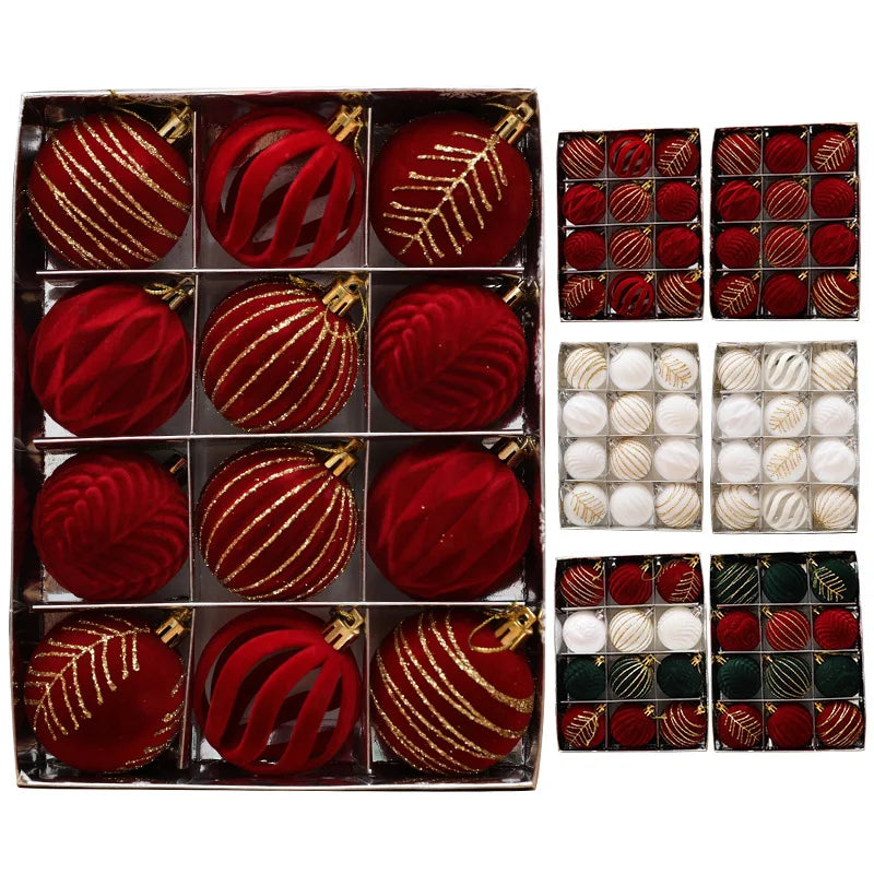Elegant 12pcs Wine Red Christmas Ball Ornaments - Image 13