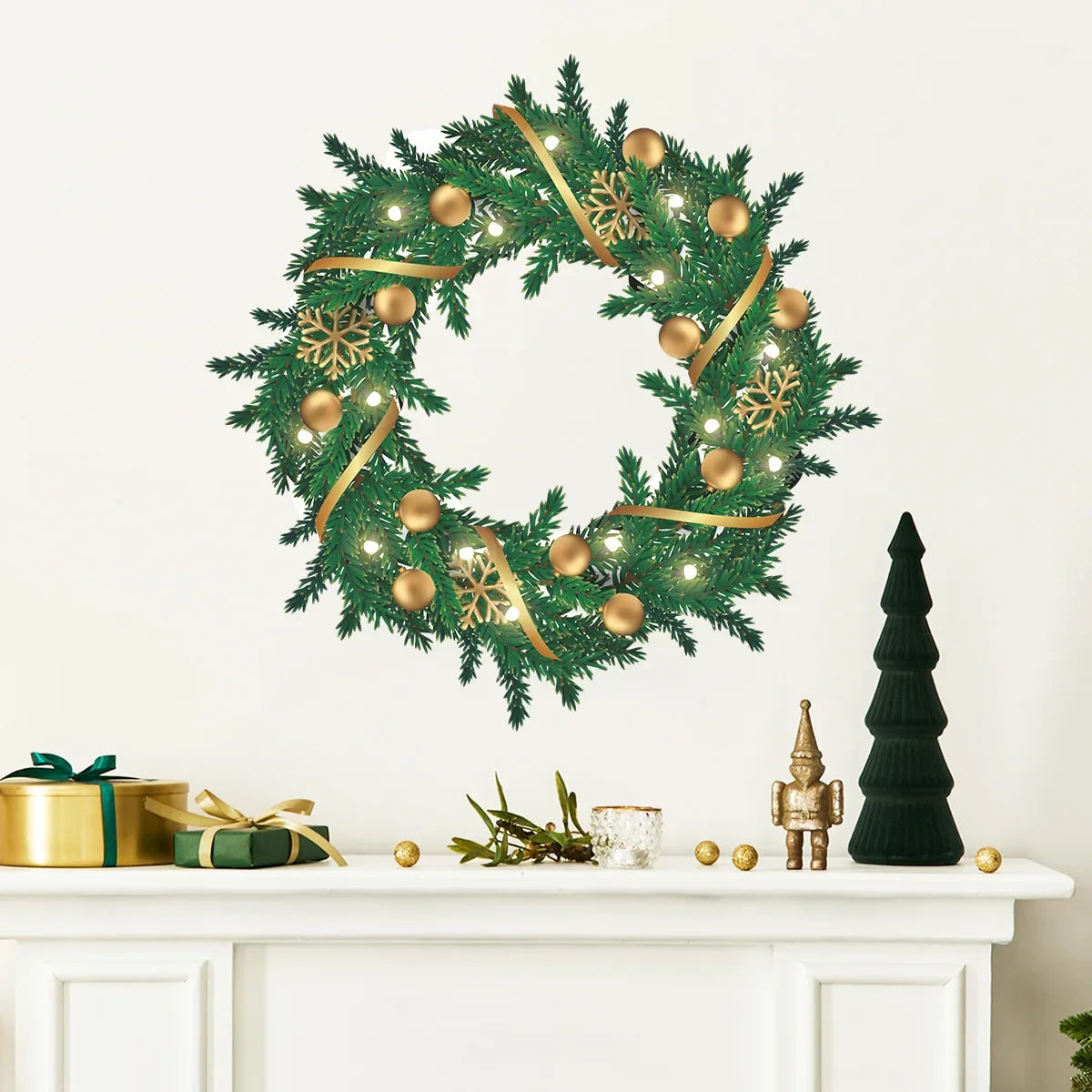 Festive Green Christmas Window Vinyl Decals - Image 5