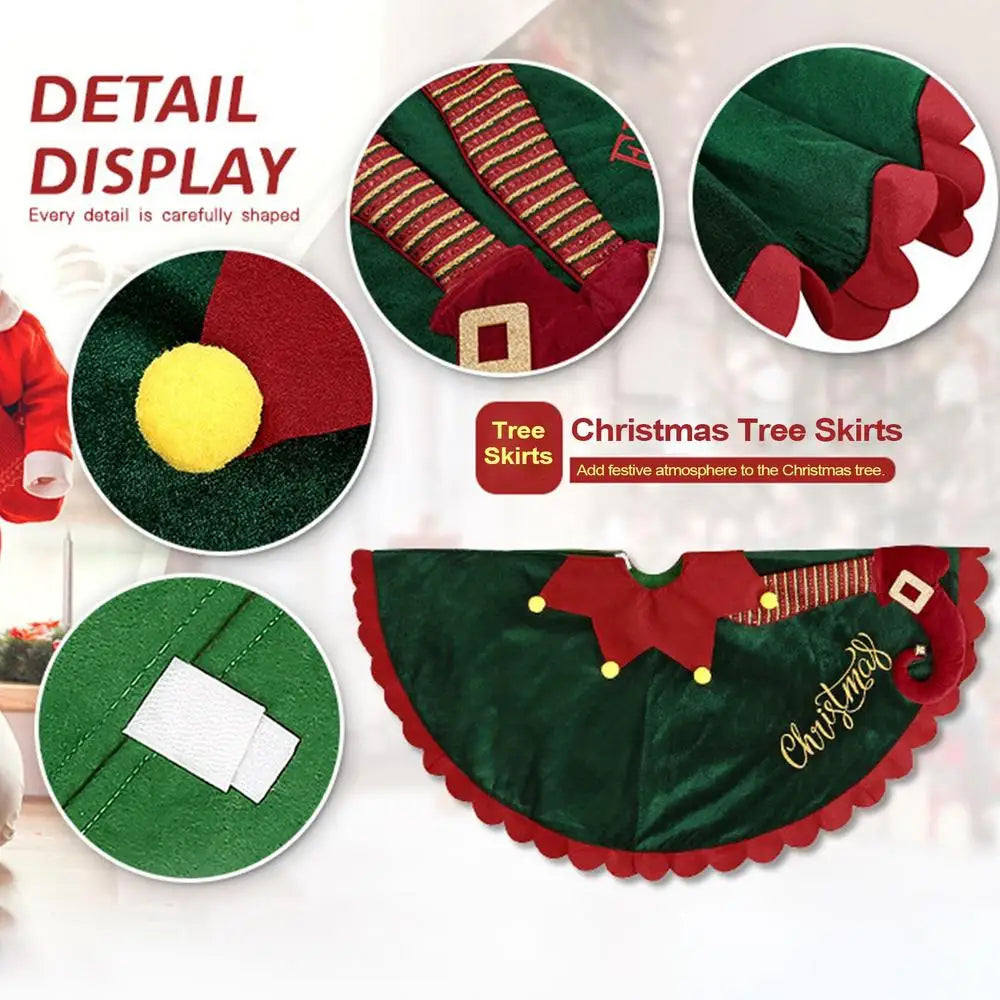 Festive Red & Green Fairy Leg Tree Skirt - Image 13