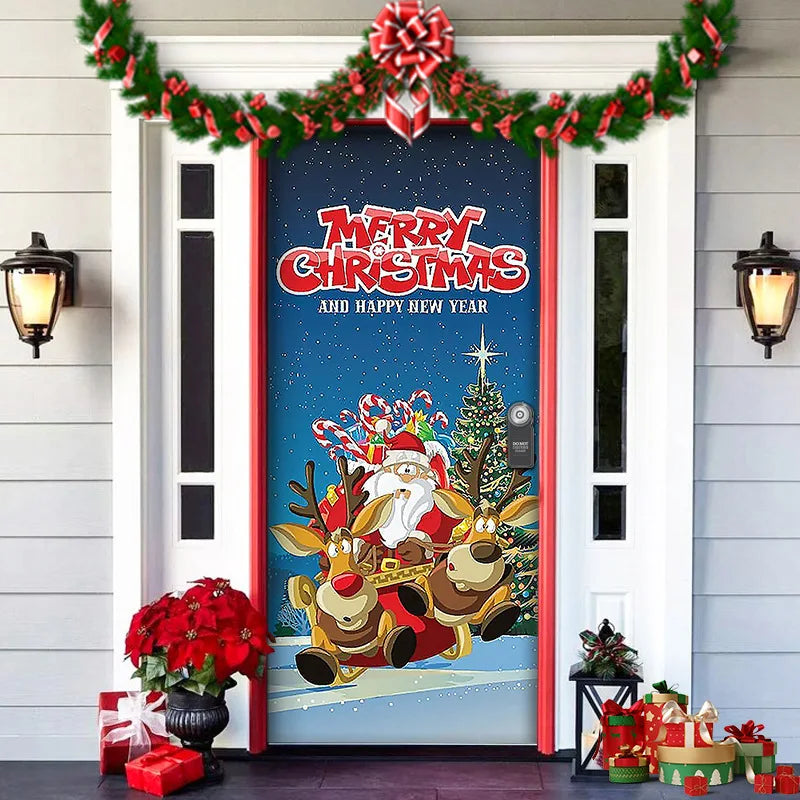Festive Santa Gingerbread House Door Cover - Image 17