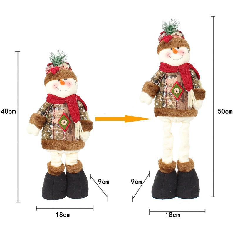 Charming Christmas Standing Santa, Snowman & Reindeer Figurines - Image 16