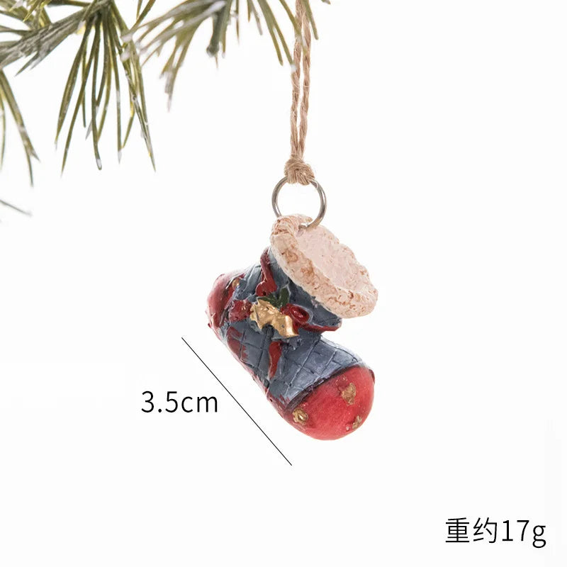 Festive Resin Christmas Sock & Snowman Ornaments - Image 36