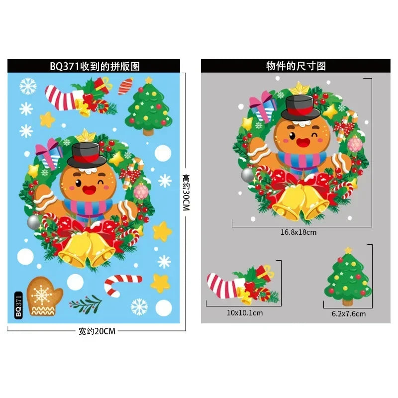 Festive Christmas Mirror Stickers: Santa, Snowman, & Reindeer - Image 14