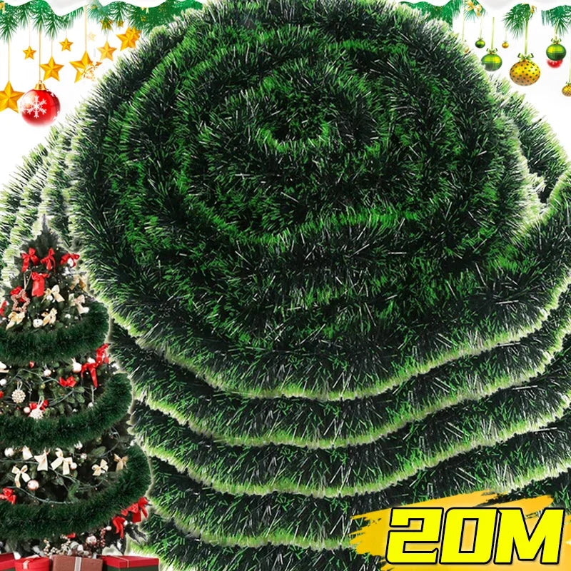 Christmas Green Ribbon Garland for DIY Decorations