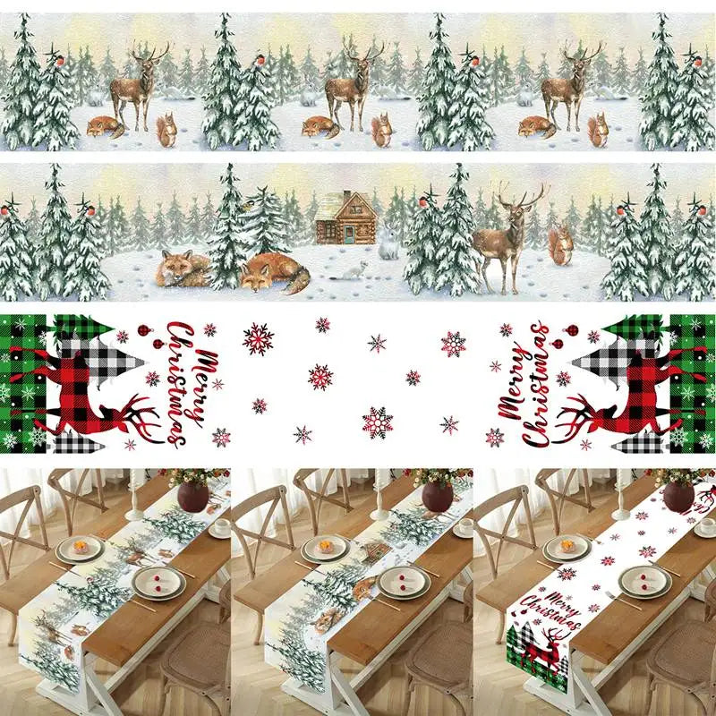 Festive Red Floral Table Runner for Christmas - Image 30