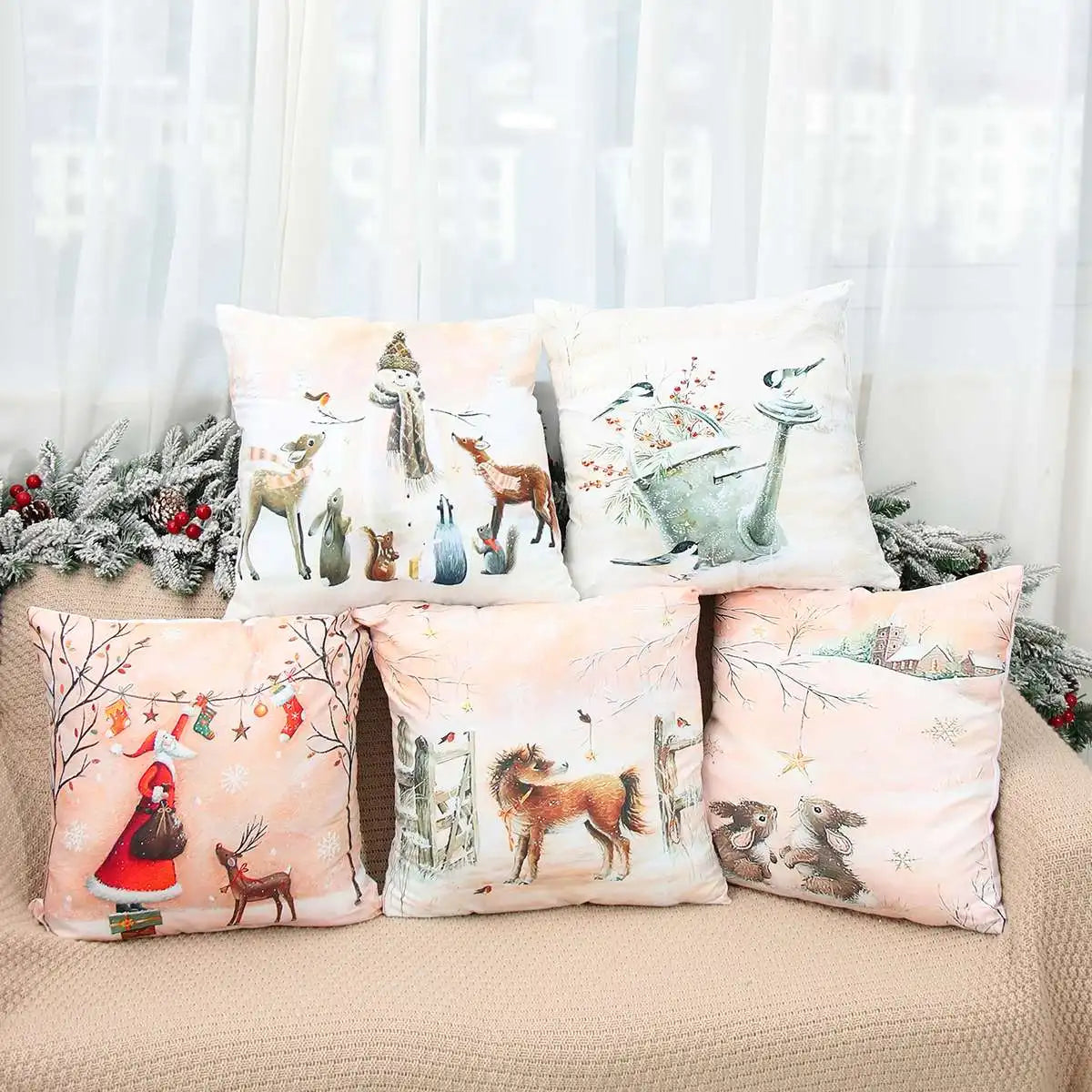 Festive 45cm Christmas Pillowcase Cushion Cover - Image 11