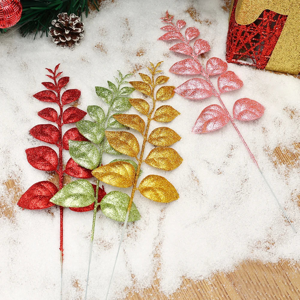 Glittering Pine Leaves for Festive Christmas Decor - Image 24