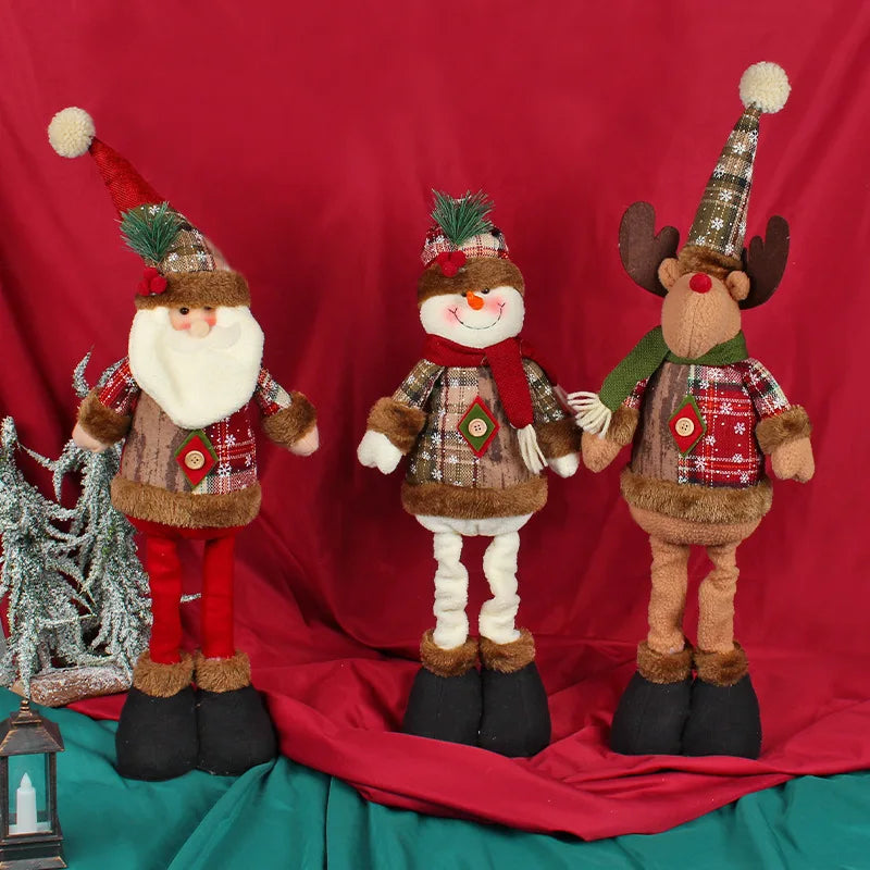 Charming Christmas Standing Santa, Snowman & Reindeer Figurines - Image 7