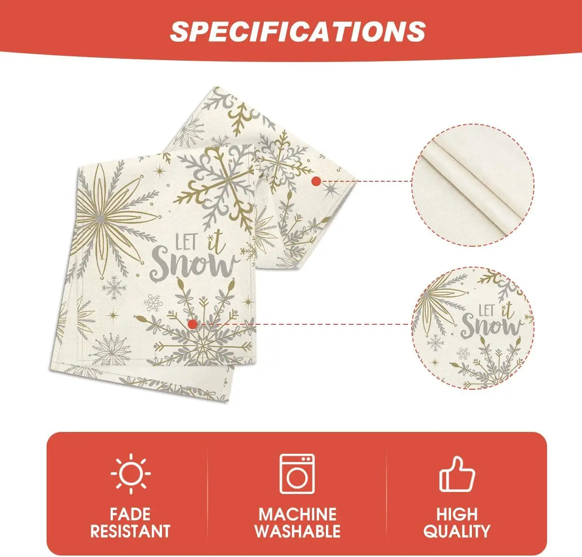 Enchanting Snowflake Let It Snow Table Runner - Image 6