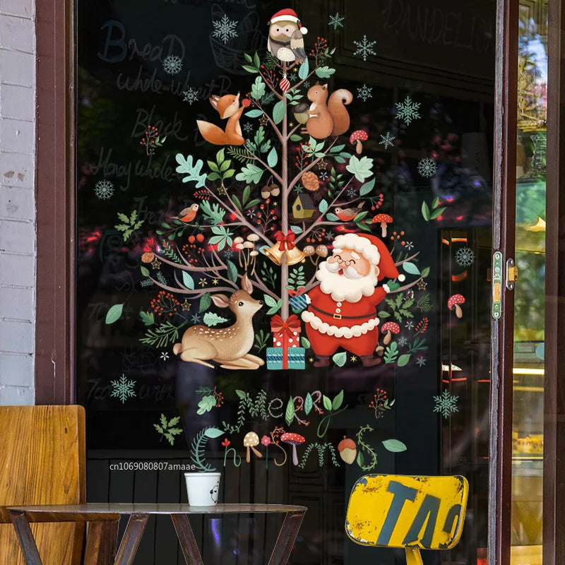 Festive Santa & Tree Christmas Window Stickers - Image 3