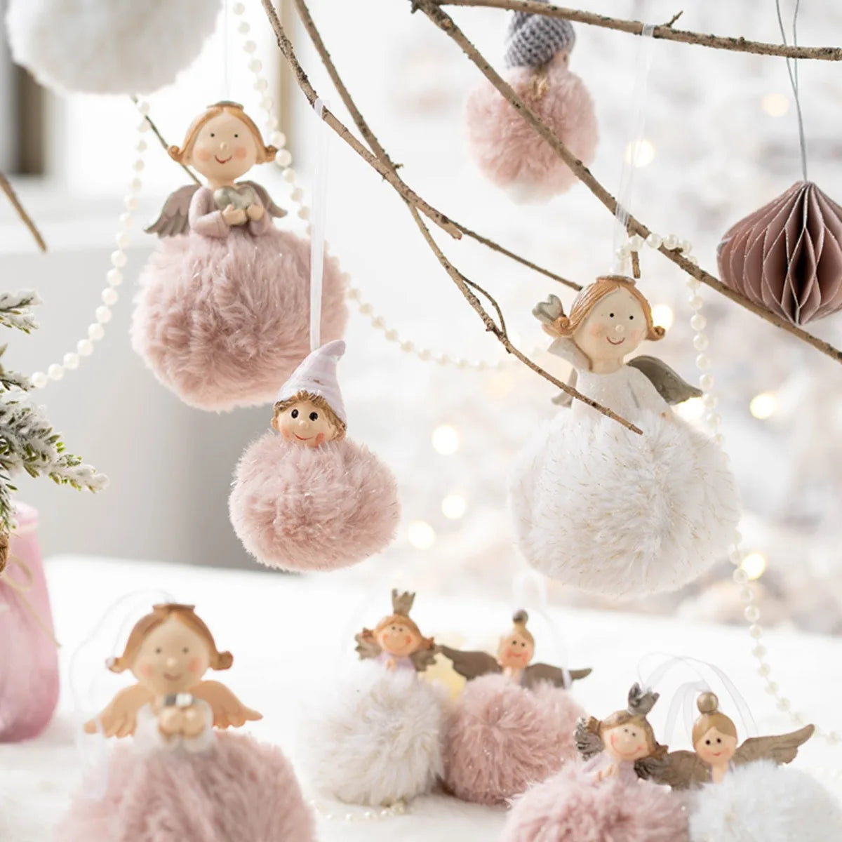 Festive Angel Baby Plush Doll Ornament - Image 7