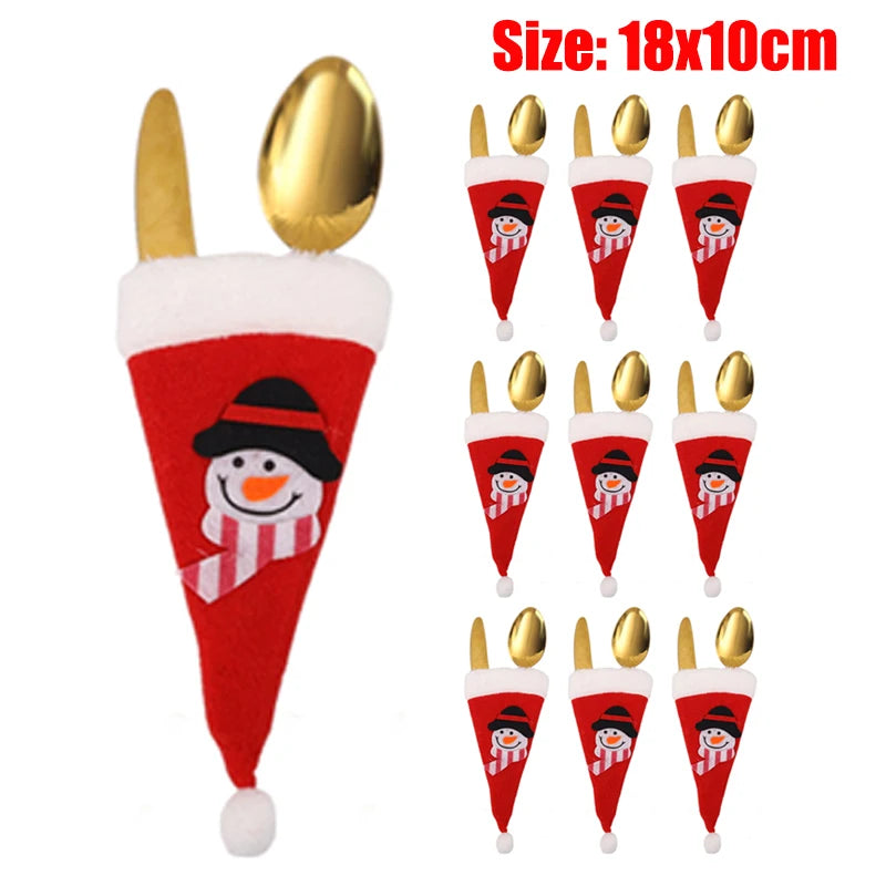 Festive Christmas Cutlery Holder Bag for Holiday Decor - Image 6