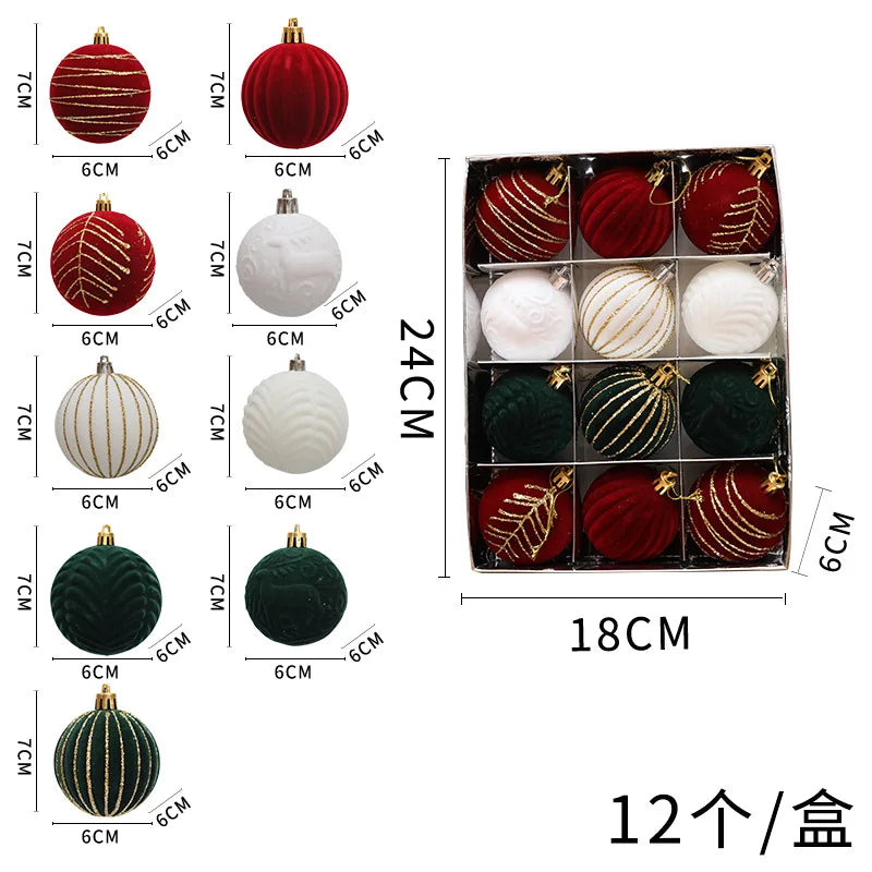 Elegant 12pcs Wine Red Christmas Ball Ornaments - Image 10
