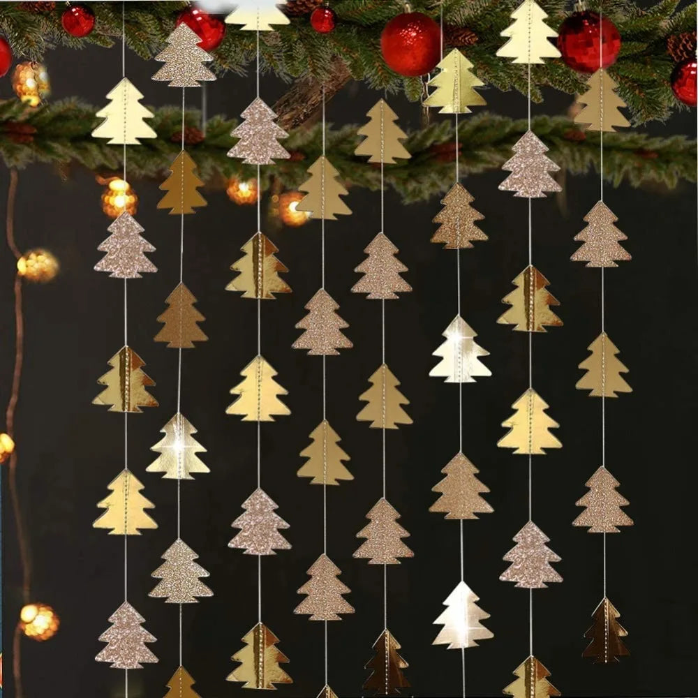 Rose Gold Glitter Christmas Tree Garland Decor - Image 22